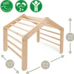 Estructura de escalada de madera modulable plegable Pikler Quadra - 509Crew