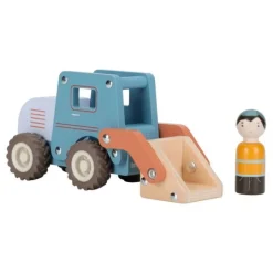 Excavadora y muñeco de madera - Little Dutch