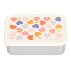 Fiambrera de acero inoxidable Corazones 900 ml - A Little Lovely Company