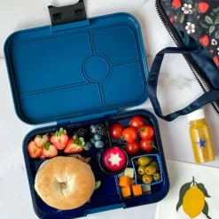 Fiambrera de tritán (sin BPA) con 4 compartimentos Tapas azul Tiburón - Yumbox