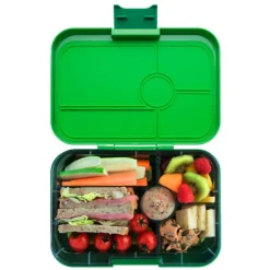 Fiambrera de tritán (sin BPA) con 5 compartimentos Tapas verde Jungla - Yumbox