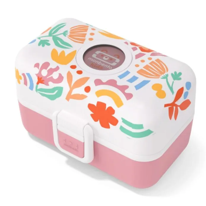 Fiambrera triple compacta polipropileno rosa flores (sin BPA) 800 ml - Monbento