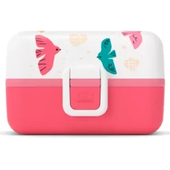 Fiambrera triple compacta polipropileno rosa pájaros (sin BPA) 800 ml - Monbento