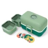 Fiambrera triple compacta polipropileno verde bosque (sin BPA) 800 ml - Monbento