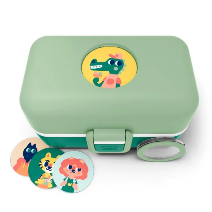Fiambrera triple compacta polipropileno verde bosque (sin BPA) 800 ml - Monbento