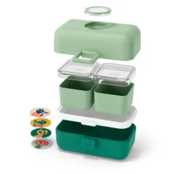 Fiambrera triple compacta polipropileno verde bosque (sin BPA) 800 ml - Monbento