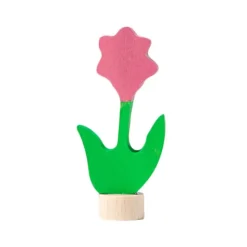 Figura flor rosa de madera para calendario anual y espiral de celebración - Grimm's