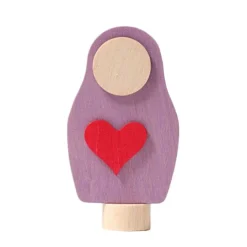 Figura matrioska corazón de madera para calendario anual y espiral de celebración - Grimm's