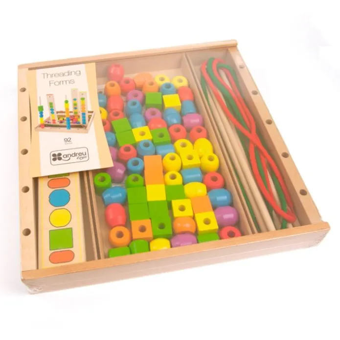 Formas clasificar, enhebrar y apilar con plantillas - Andreu Toys
