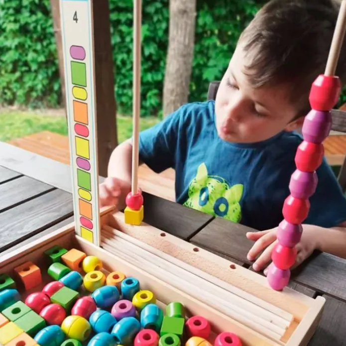 Formas clasificar, enhebrar y apilar con plantillas - Andreu Toys