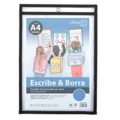 Funda de borrado en seco para fichas A4 Escribe y Borra