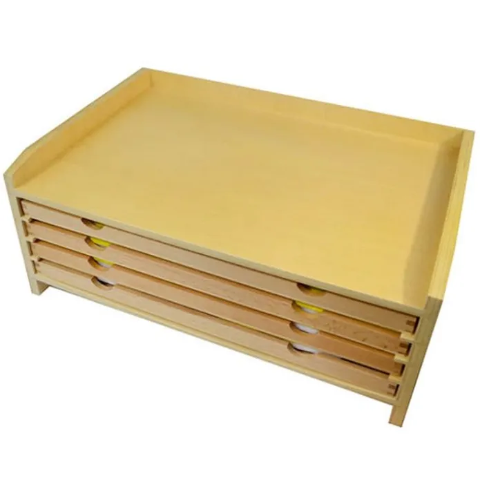 Gabinete botánico de madera con 24 inserciones - Montessori