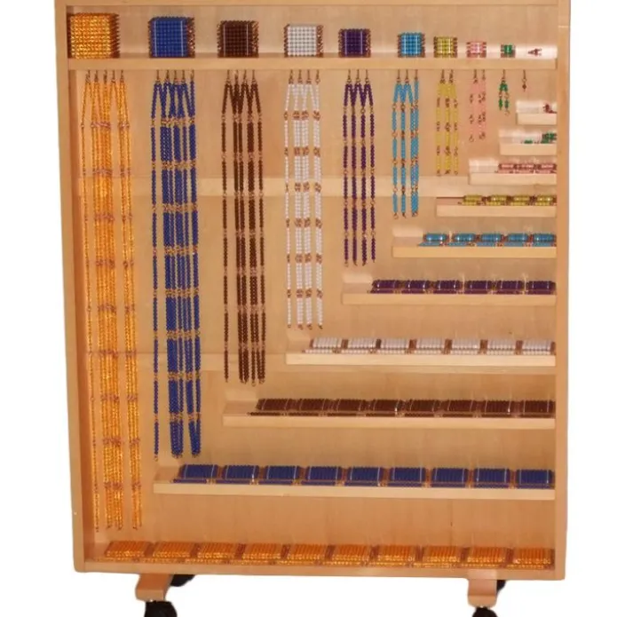 Gabinete de madera para perlas vacío - Montessori