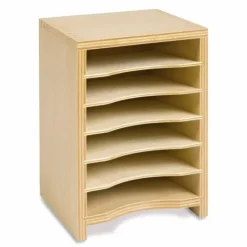 Gabinete de madera para tarjetas geométricas con 6 estantes - Montessori