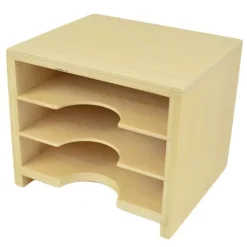 Gabinete de madera para tarjetas geométricas 3 estantes - Montessori
