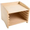 Gabinete de madera vacío para 5 puzles animales - Montessori