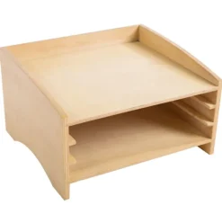 Gabinete de madera vacío para 3 puzles botánica - Montessori