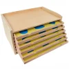 Gabinete geométrico de madera con 6 cajones - Montessori