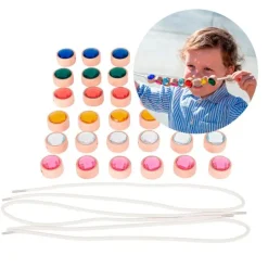 Gemas de madera y cordones para coser y enhebrar (39) - TickiT