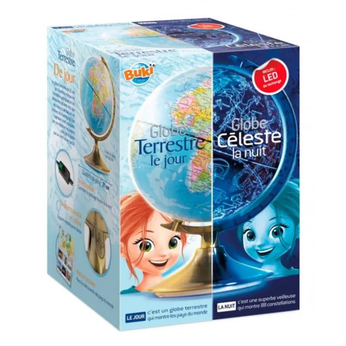 Globo terráqueo con constelaciones día/noche - Buki
