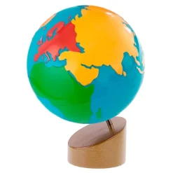 Globo terráqueo continentes de colores - Montessori