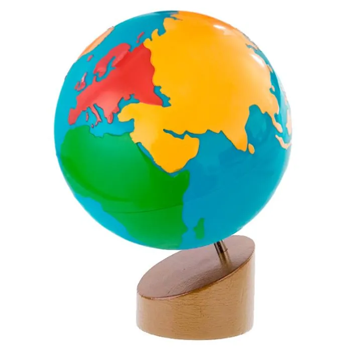 Globo terráqueo continentes de colores - Montessori