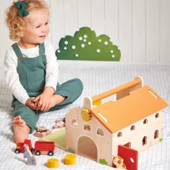 Granja de madera portátil con accesorios - Janod