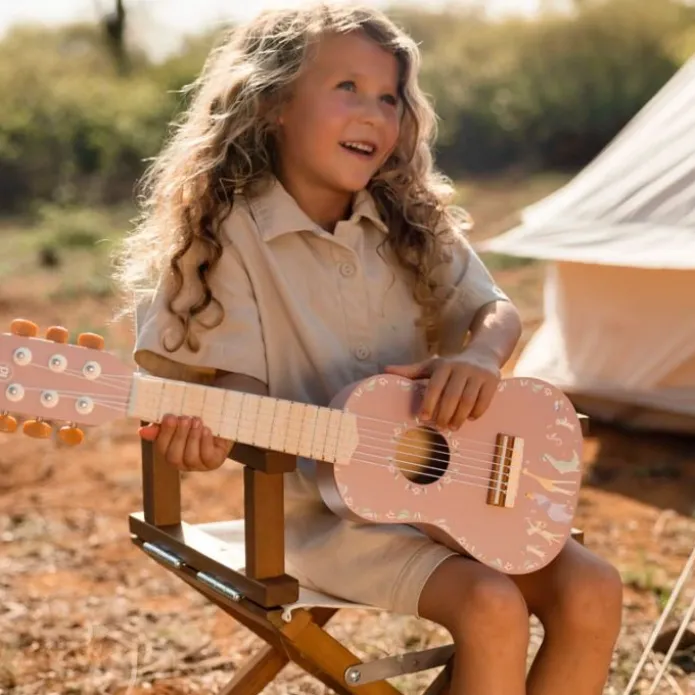 Guitarra de madera rosa Safari Friends - Little Dutch
