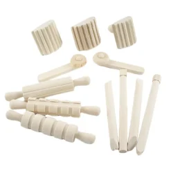 Herramientas de madera para plastilina y arena (12) - Deukaliptus