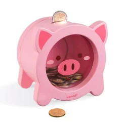 Hucha cerdito rosa de madera - Janod
