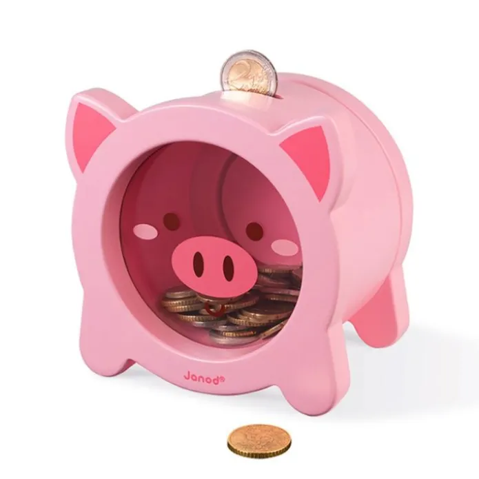 Hucha cerdito rosa de madera - Janod