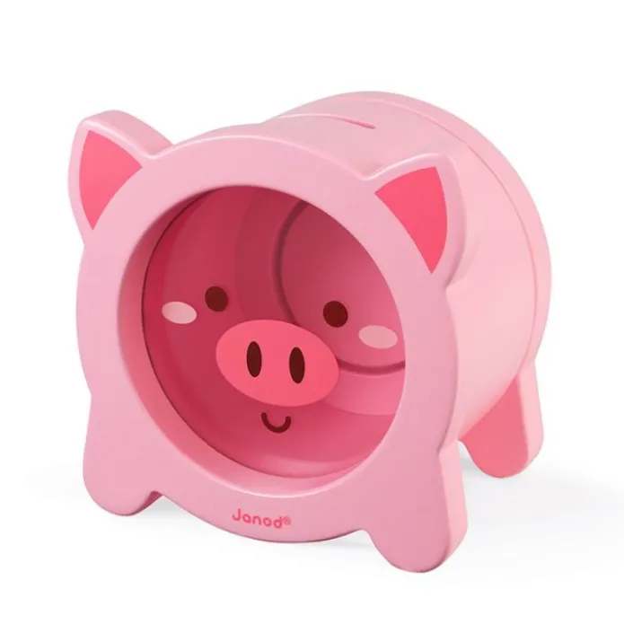 Hucha cerdito rosa de madera - Janod