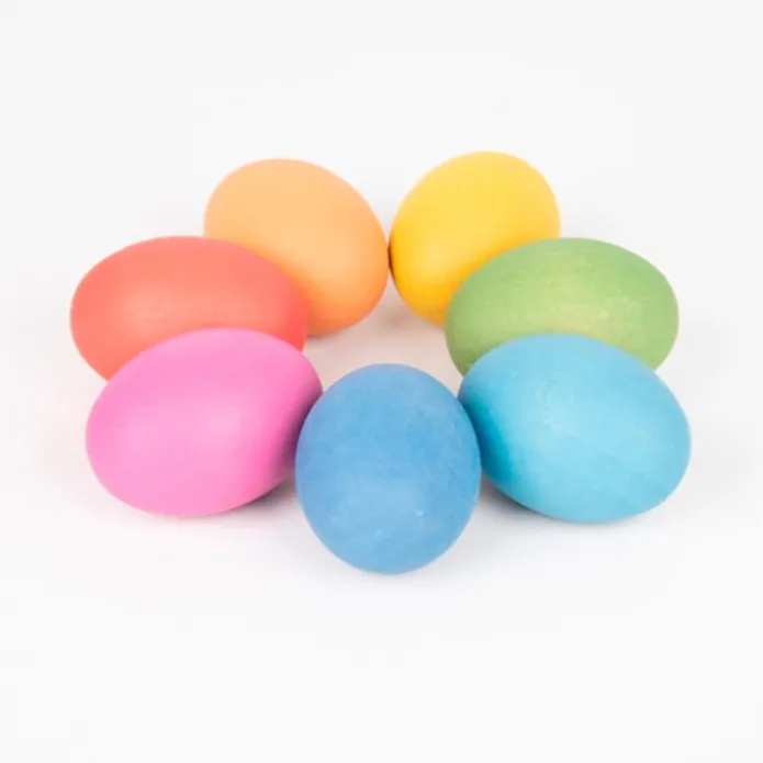 Huevos de madera colores arcoíris (7) - TickiT