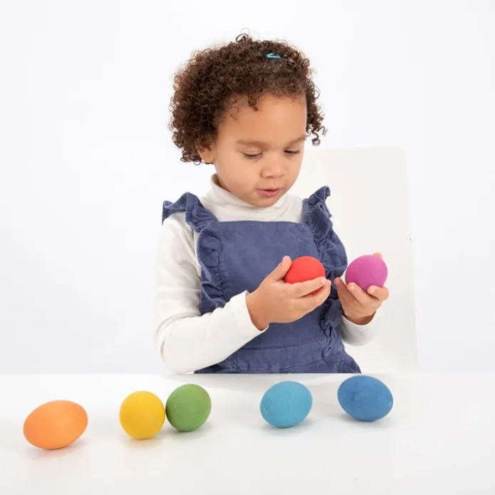 Huevos de madera colores arcoíris (7) - TickiT