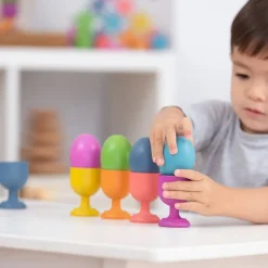 Huevos de madera colores arcoíris (7) - TickiT