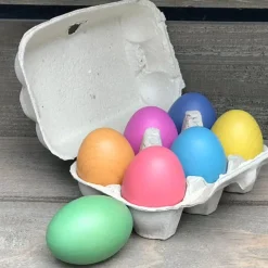 Huevos de madera colores arcoíris (7) - TickiT