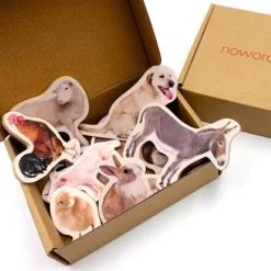 Imanes de madera Animales de granja (10) - Nowordbooks