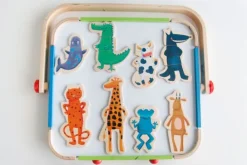 Imanes de madera Animales locos 24 piezas - Djeco