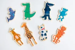 Imanes de madera Animales locos 24 piezas - Djeco