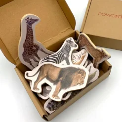 Imanes de madera Animales salvajes (10) - Nowordbooks
