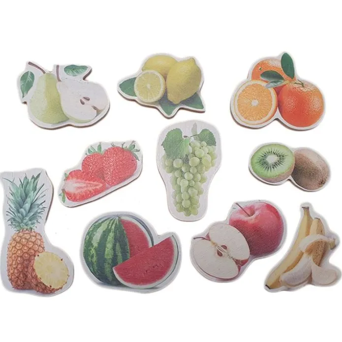 Imanes de madera Frutas (10) - Nowordbooks