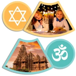 Juego de asociación Religiones del mundo: respeto y convivencia - Akros