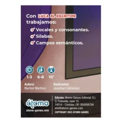 Juego de cartas lenguaje Luca el escritor Club A - Átomo Games