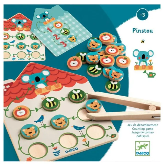Juego de madera para contar y hacer series con pinza - Djeco