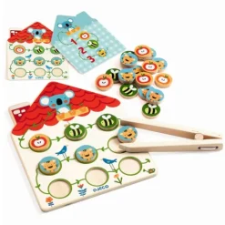 Juego de madera para contar y hacer series con pinza - Djeco
