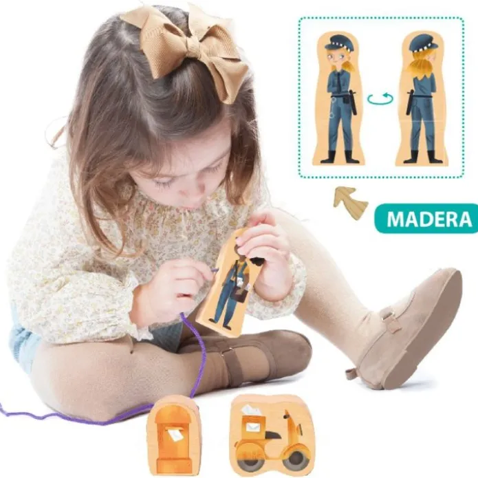 Juego de madera para enlazar: Profesiones - Akros