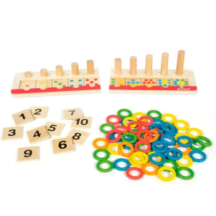 Juego de madera tablero números y anillas - Goula