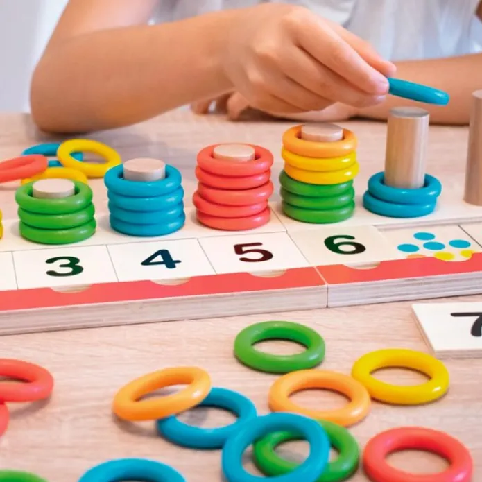 Juego de madera tablero números y anillas - Goula