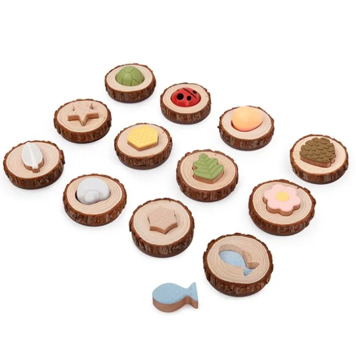 Juego de memoria sensorial de madera Naturaleza (24) - Guidecraft