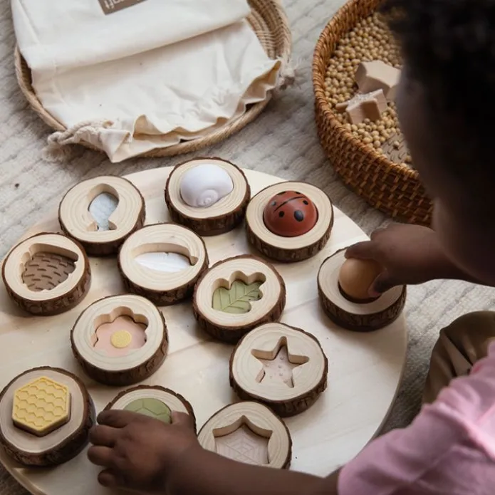 Juego de memoria sensorial de madera Naturaleza (24) - Guidecraft